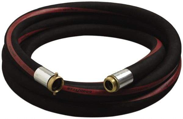 Alliance Hose & Rubber - 3/4" ID x 1.22" OD x 25' OAL, Male x Female Petroleum Transfer Hose - 150 Max Working psi, -35 to 200°F, 2" Bend Radius, 3/4" Fitting, Black - All Tool & Supply