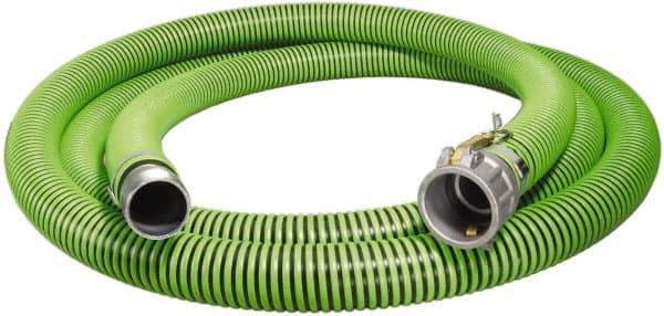 Alliance Hose & Rubber - -40 to 180°F, 4" Inside x 4.67" Outside Diam, Thermoplastic Rubber with Polyethylene Helix Liquid Suction & Discharge Hose - Green & Black, 20' Long, 29 Vacuum Rating, 40 psi Working & 150 psi Brust Pressure - All Tool & Supply