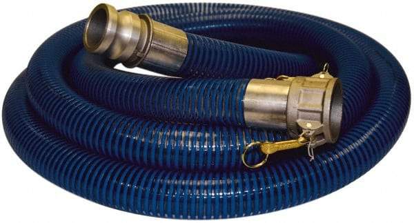 Alliance Hose & Rubber - -40 to 150°F, 6" Inside x 6.62" Outside Diam, PVC Liquid Suction & Discharge Hose - Transparent Blue, 25' Long, 28 Vacuum Rating, 47 psi Working Pressure - All Tool & Supply