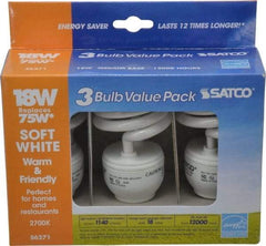 Value Collection - 18 Watt Fluorescent Residential/Office Medium Screw Lamp - 2,700°K Color Temp, 1,200 Lumens, T2, 12,000 hr Avg Life - All Tool & Supply