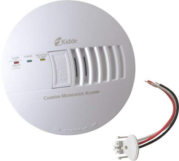 Kidde - 5-3/4 Inch Diameter, AC Wire In 120 Volt Carbon Monoxide Alarm - 85 dB Decibel Rating, 9V Battery Included, Tamper Resistant, Interconnectable - All Tool & Supply