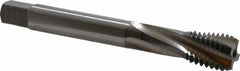 OSG - M18x2.50 Metric Coarse 4 Flute 6H Bottoming Spiral Flute Tap - Vanadium High Speed Steel, TiCN Finish, 125mm OAL, Right Hand Flute, Right Hand Thread, Series 13113 - All Tool & Supply