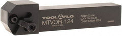 Tool-Flo - External Thread, Right Hand Cut, 3/4" Shank Width x 3/4" Shank Height Indexable Threading Toolholder - 4-1/2" OAL, T.MA/C 43 Insert Compatibility, MTVO Toolholder, Series On-Edge - All Tool & Supply