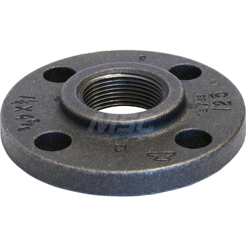 Black Flange: 1-1/2 x 5″, 125 psi, Threaded Cast Iron, Galvanized Finish, Class 125