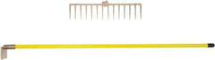 Ampco - Rake with 58" Straight Fiberglass Handle - 14-1/4" Blade Width, 14 Tines, 2-3/4" Tine Length - All Tool & Supply