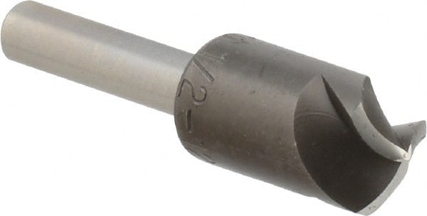 M.A. Ford - 1/2" Head Diam, 1/4" Shank Diam, 3 Flute 120° High Speed Steel Countersink - All Tool & Supply