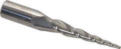 Accupro - 5° Taper Angle per Side, 1/16" Small End Diam, 1-1/2" LOC, Solid Carbide 3 Flute Tapered Ball End Mill - 2-1/2" OAL, 3/8" Shank Diam - All Tool & Supply