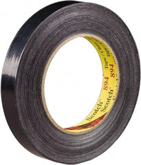 3M - 18mm x 55m Black Rubber Adhesive Strapping Tape - Polypropylene Film Backing, 6 mil Thick, 300 Lb Tensile Strength, Series 894 - All Tool & Supply