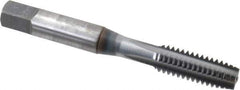 OSG - 5/16-18 UNC 3B 4 Flute TiCN Finish High Speed Steel Straight Flute Standard Hand Tap - Plug, Right Hand Thread, 2-23/32" OAL, 1-1/8" Thread Length, H3 Limit, Oversize - All Tool & Supply