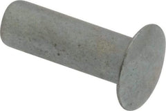 RivetKing - 0.084 to 0.09" Hole Diam, Round Head, Zinc Plated Steel, Semi Tubular Rivet - 7/32 Head Diam, 3/8" Length Under Head, 1/8 Body Diam - All Tool & Supply