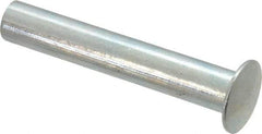 RivetKing - 0.176 to 0.184" Hole Diam, Round Head, Zinc Plated Steel, Semi Tubular Rivet - 7/16 Head Diam, 1-1/2" Length Under Head, 1/4 Body Diam - All Tool & Supply