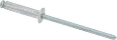 RivetKing - Dome Head Aluminum Peel Blind Rivet - Steel Mandrel, 1/8" to 0.354" Grip, 0.255" Head Diam, 0.129" Max Hole Diam, 0.551 to 0.590" Length Under Head, 1/8" Body Diam - All Tool & Supply