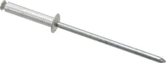 RivetKing - Dome Head Aluminum Peel Blind Rivet - Steel Mandrel, 1/8" to 0.433" Grip, 0.255" Head Diam, 0.129" Max Hole Diam, 0.630 to 0.669" Length Under Head, 1/8" Body Diam - All Tool & Supply