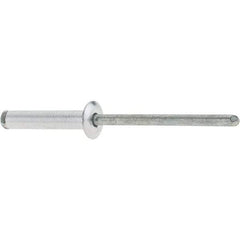 RivetKing - Dome Head Aluminum Peel Blind Rivet - Steel Mandrel, 0.188" to 0.748" Grip, 3/8" Head Diam, 0.196" Max Hole Diam, 0.945 to 0.984" Length Under Head, 3/16" Body Diam - All Tool & Supply