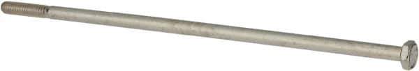 Made in USA - 1/4-20 UNC, 8" Length Under Head Hex Head Cap Screw - Partially Threaded, Grade 5 Steel, Zinc-Plated Finish, 7/16" Hex - All Tool & Supply