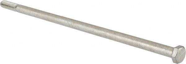 Value Collection - 3/8-16 UNC, 10" Length Under Head Hex Head Cap Screw - Partially Threaded, Grade 5 Steel, Zinc-Plated Finish, 9/16" Hex - All Tool & Supply