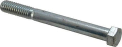 Made in USA - 7/16-14 UNC, 4" Length Under Head Hex Head Cap Screw - Partially Threaded, Grade 5 Steel, Zinc-Plated Finish, 5/8" Hex - All Tool & Supply