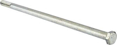 Value Collection - 1/2-13 UNC, 12" Length Under Head Hex Head Cap Screw - Partially Threaded, Grade 5 Steel, Zinc-Plated Finish, 3/4" Hex - All Tool & Supply