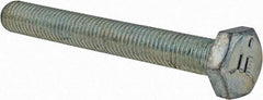 Made in USA - 1/4-28 UNF, 2" Length Under Head Hex Head Cap Screw - Fully Threaded, Grade 5 Steel, Zinc-Plated Finish, 7/16" Hex - All Tool & Supply