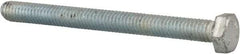 Made in USA - 5/16-18 UNC, 3-1/2" Length Under Head Hex Head Cap Screw - Fully Threaded, Grade 5 Steel, Zinc-Plated Finish, 1/2" Hex - All Tool & Supply