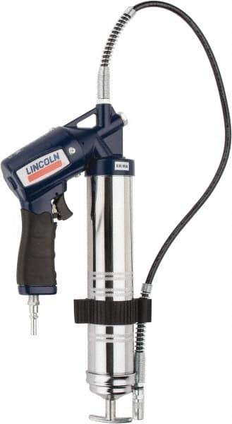 Lincoln - 6,000 Max psi, Flexible Air-Operated Grease Gun - 14-1 & 2 oz (Cartridge) & 16 oz (Bulk) Capacity, 1/8 Thread Outlet, Bulk & Cartridge Fill, Includes Advanced Vent Valve with Filler Nipple - All Tool & Supply