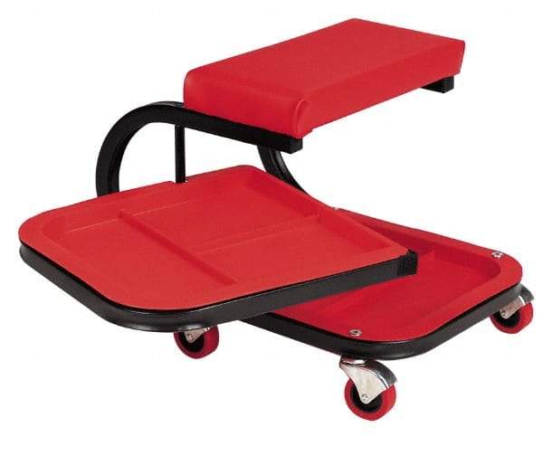 Whiteside - 240 Lb Capacity, 4 Wheel Creeper Seat with Swivel Tray - Steel, 19" Long x 15-1/4" High x 14" Wide - All Tool & Supply