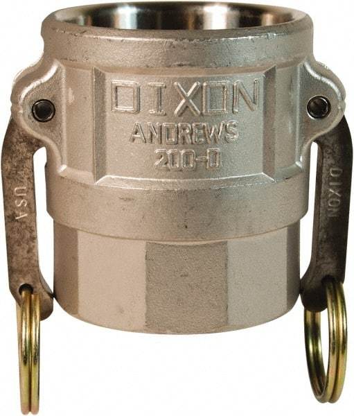 Dixon Valve & Coupling - 6" Stainless Steel Cam & Groove Suction & Discharge Hose Female Coupler Female NPT Thread - Part D, 6" Thread, 75 Max psi - All Tool & Supply