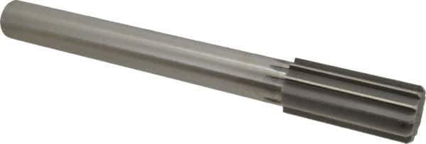 Made in USA - 1-9/16" High Speed Steel 12 Flute Chucking Reamer - Straight Flute, 1-1/4" Straight Shank, 3-1/2" Flute Length, 13" OAL - All Tool & Supply