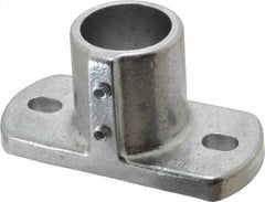 Hollaender - 1-1/2" Pipe, Base Flange, Aluminum Alloy Flange Pipe Rail Fitting - Bright Finish - All Tool & Supply