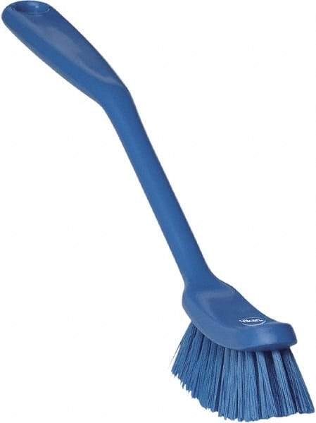 Vikan - 1" Bristle Length, Polyester Food Service Brush - 2-7/8" Long x 1" Wide Head, 11" OAL, Blue, Polypropylene Block - All Tool & Supply