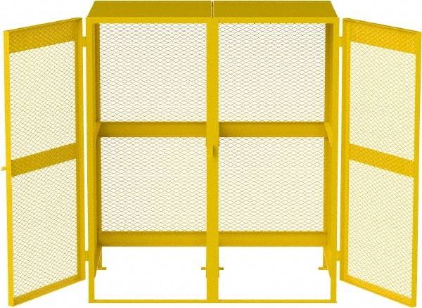 Jamco - Gas Cylinder Storage Cabinet - Steel, 60" Wide x 38" Deep x 70" High, Safety Yellow - All Tool & Supply