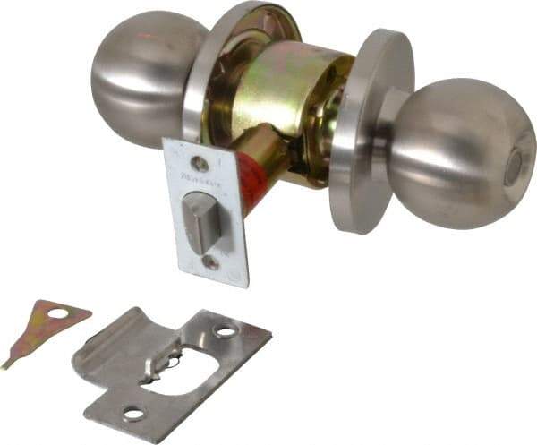 Master Lock - Up to 1-3/4" Door Thickness, Brushed Chrome Privacy Knob Lockset - 2-3/4" Back Set, Keyless Cylinder - All Tool & Supply