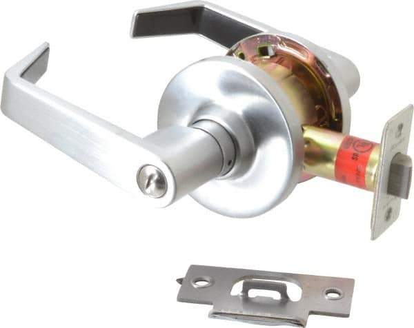 Master Lock - Grade 2 Privacy Lever Lockset - 2-3/4" Back Set, Keyless Cylinder, Brushed Chrome Finish - All Tool & Supply