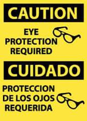 NMC - "Caution - Eye Protection Required", 14" Long x 10" Wide, Aluminum Safety Sign - Rectangle, 0.04" Thick, Use for Accident Prevention - All Tool & Supply