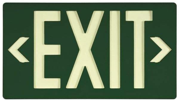 NMC - Exit, Plastic Exit Sign - 15-7/8" Wide x 8-5/8" High, Glow-in-the-Dark - All Tool & Supply