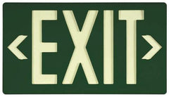 NMC - Exit, Plastic Exit Sign - 15-7/8" Wide x 8-5/8" High, Glow-in-the-Dark - All Tool & Supply