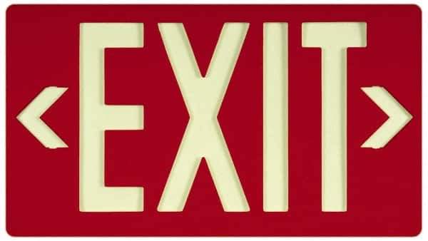 NMC - Exit, Plastic Exit Sign - 15-7/8" Wide x 8-5/8" High, Glow-in-the-Dark - All Tool & Supply