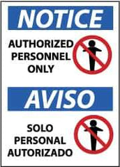 NMC - "Notice - Authorized Personnel Only", 14" Long x 10" Wide, Aluminum Safety Sign - Rectangle, 0.04" Thick, Use for Security & Admittance - All Tool & Supply