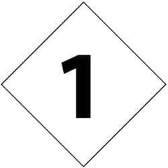 NMC - Hazardous Materials Label - Legend: Number 1, English, Black & White, 3-3/4" Long x 3-3/4" High, Sign Muscle Finish - All Tool & Supply