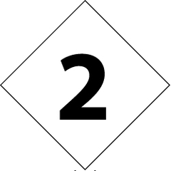 NMC - Hazardous Materials Label - Legend: Number, English, Black & White, 3-3/4" Long x 3-3/4" High, Sign Muscle Finish - All Tool & Supply