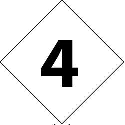 NMC - Hazardous Materials Label - Legend: Number, English, Black & White, 3-3/4" Long x 3-3/4" High, Sign Muscle Finish - All Tool & Supply