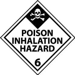 NMC - Accident Prevention Label - Legend: Poison Inhalation Hazard, English, Black & White, 4" Long x 4" High, Sign Muscle Finish - All Tool & Supply