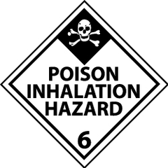 NMC - Accident Prevention Label - Legend: Poison Inhalation Hazard, English, Black & White, 4" Long x 4" High, Sign Muscle Finish - All Tool & Supply