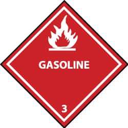 NMC - Gasoline DOT Shipping Label - 4" High x 4" Wide - All Tool & Supply