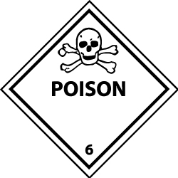 NMC - Poison DOT Shipping Label - 4" High x 4" Wide - All Tool & Supply