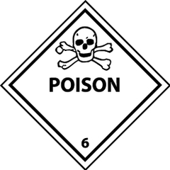 NMC - Poison DOT Shipping Label - 4" High x 4" Wide - All Tool & Supply