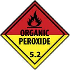 NMC - Safety & Facility Label - Legend: Organic Peroxide 5.2, English, Black, Red, Black & Yellow, 4" Long x 4" High, Sign Muscle Finish - All Tool & Supply