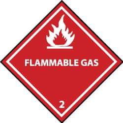 NMC - Flammable Gas DOT Shipping Label - 4" High x 4" Wide - All Tool & Supply