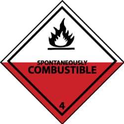 NMC - Spontaneously Combustible DOT Shipping Label - 4" High x 4" Wide - All Tool & Supply