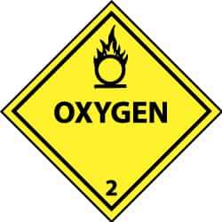 NMC - Oxygen DOT Shipping Label - 4" High x 4" Wide - All Tool & Supply